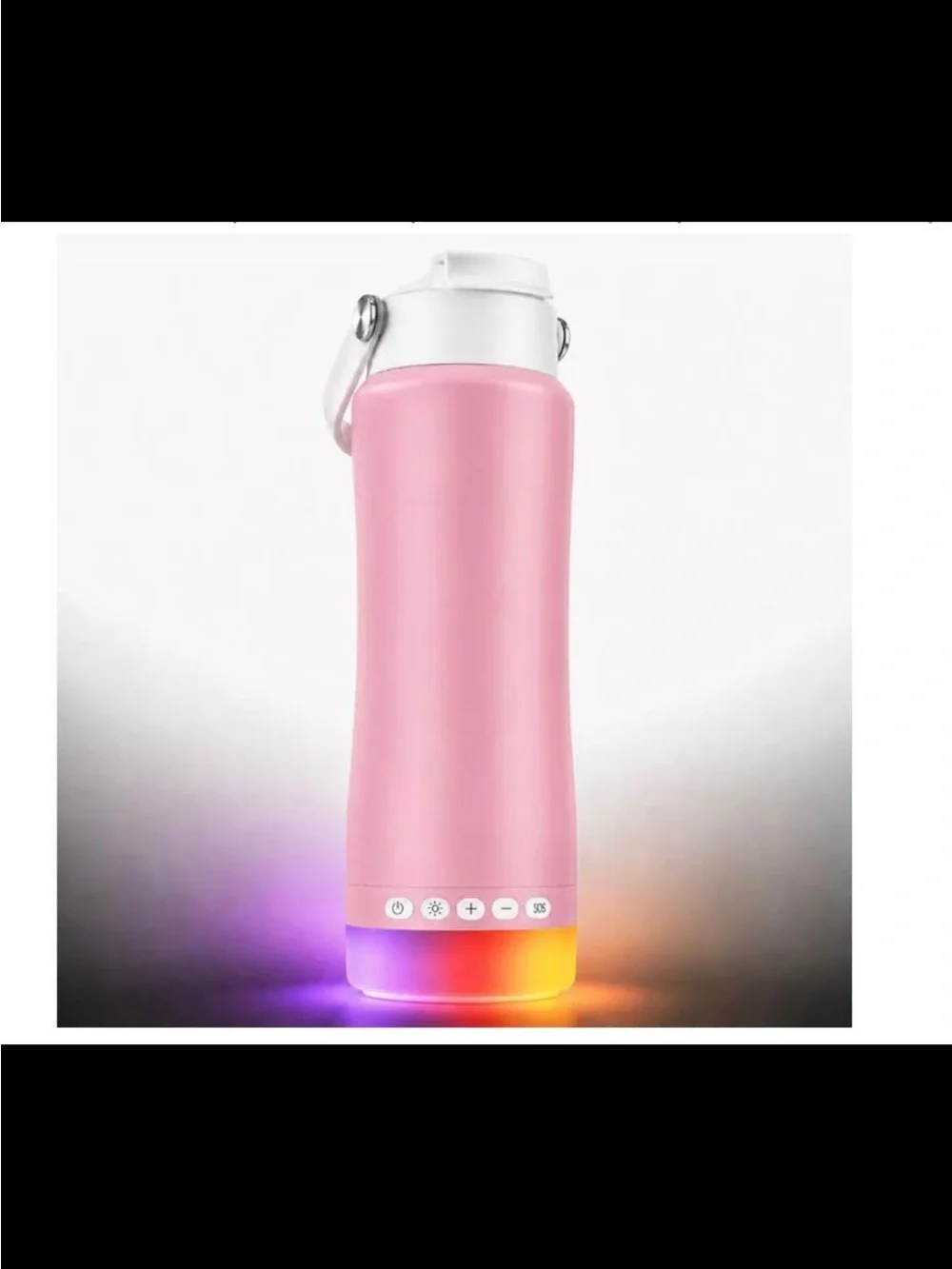 Stainless Steel Insulated Pink Water Bottle with LED Lantern